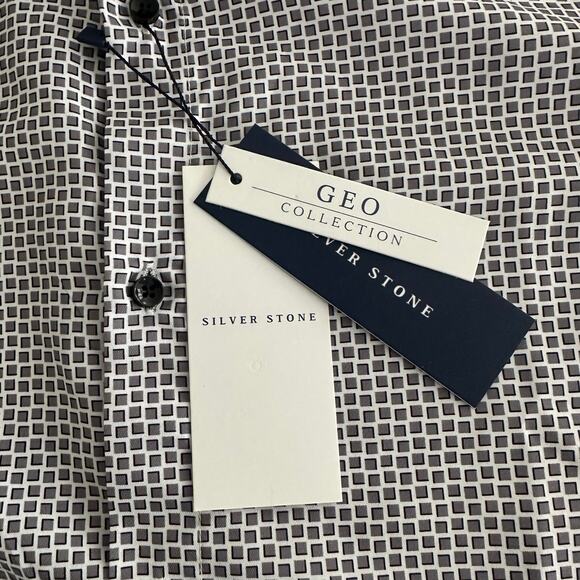 NWT Silver Stone Mens Modern Fit Geo Collection Shirt Size XL Short Sleeve - Picture 4 of 7